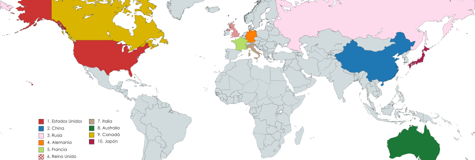 mapa países más deportistas del mundo