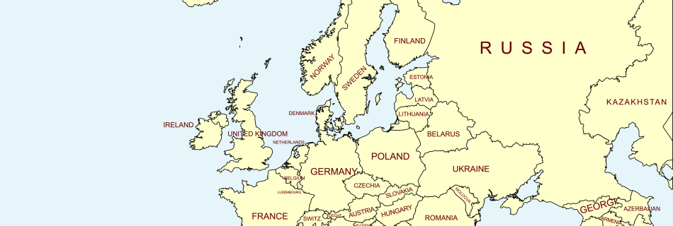 mapa político de Europa con nombres